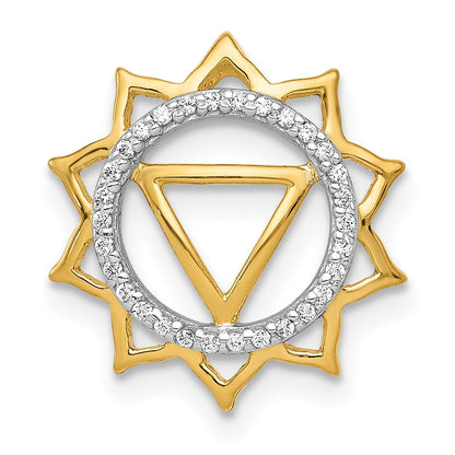 14K Yellow Gold 1/10ct. Real Diamond Manipura/Solar-Plexus Chakra Chain Slide