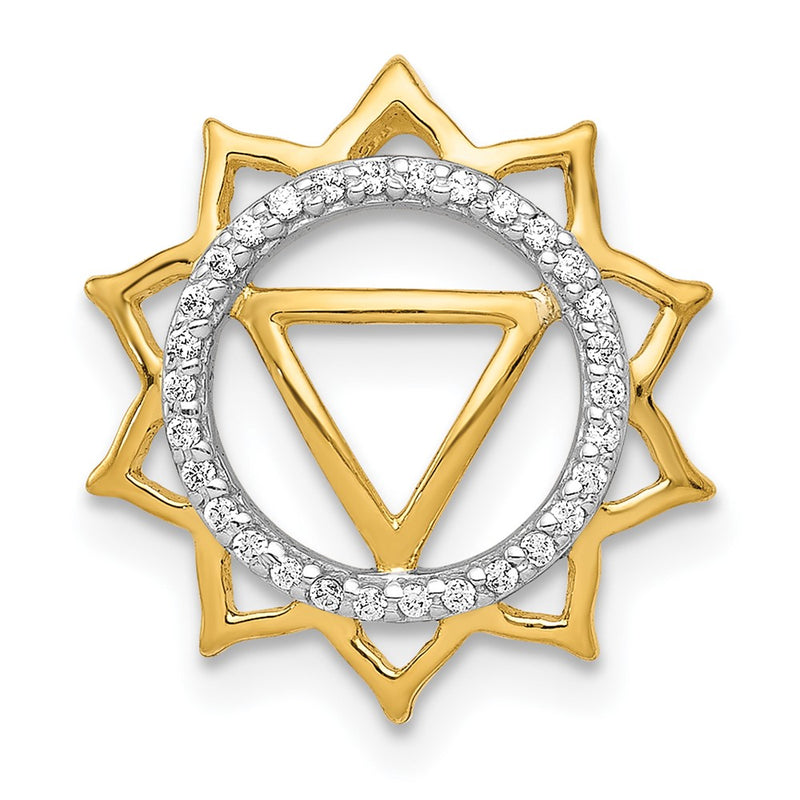 14K Yellow Gold 1/10ct. Real Diamond Manipura/Solar-Plexus Chakra Chain Slide