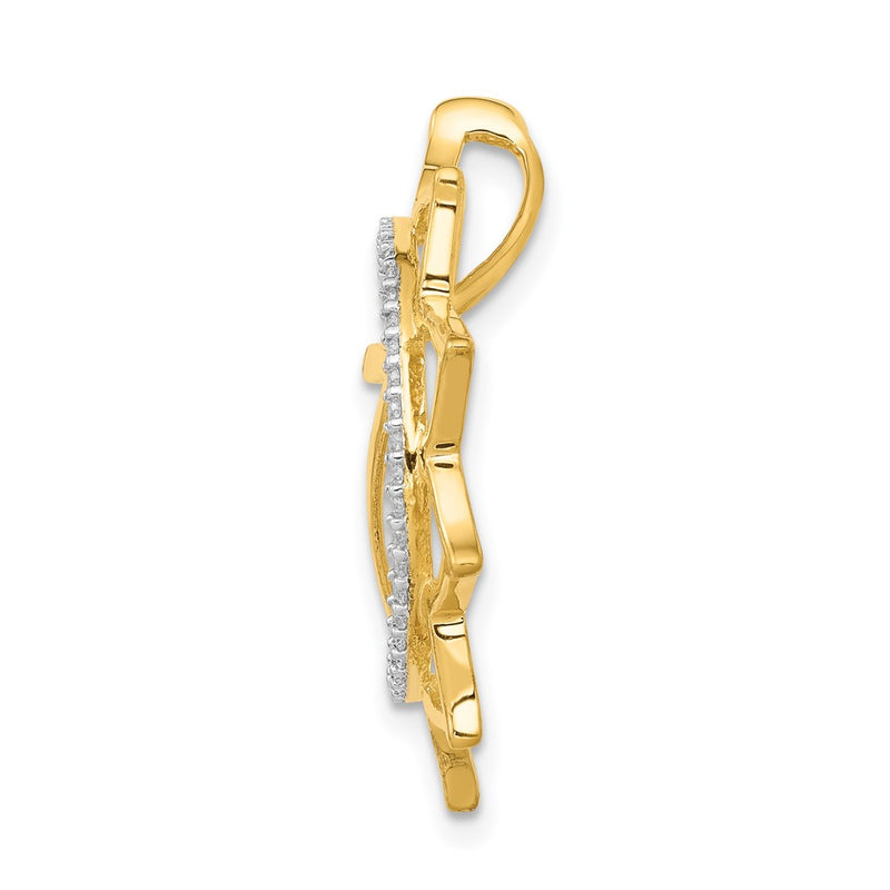 14K Yellow Gold 1/5ct. Real Diamond Manipura/Solar-Plexus Chakra Chain Slide