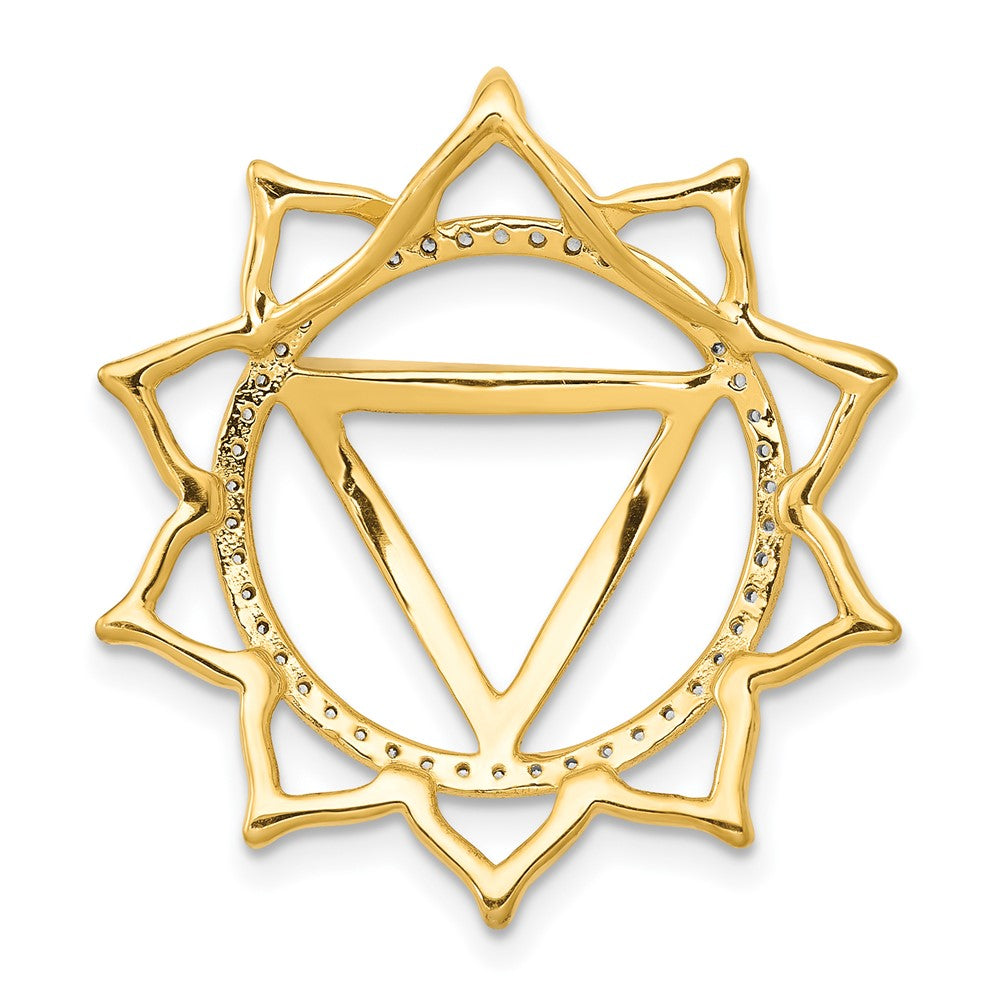 14K Yellow Gold 1/5ct. Real Diamond Manipura/Solar-Plexus Chakra Chain Slide