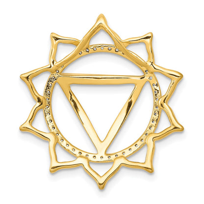 14K Yellow Gold 1/5ct. Real Diamond Manipura/Solar-Plexus Chakra Chain Slide