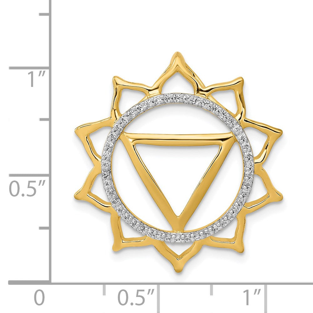 14K Yellow Gold 1/5ct. Real Diamond Manipura/Solar-Plexus Chakra Chain Slide