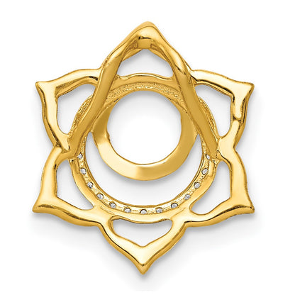 14K Yellow Gold 1/20ct. Real Diamond Swadhisthana/Sacral Chakra Chain Slide