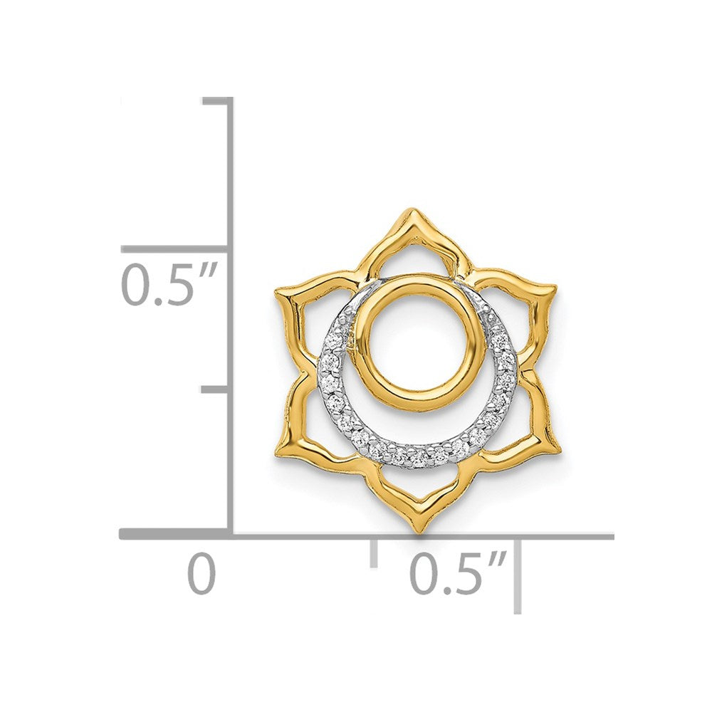 14K Yellow Gold 1/20ct. Real Diamond Swadhisthana/Sacral Chakra Chain Slide
