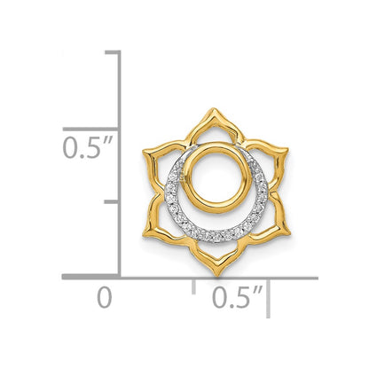 14K Yellow Gold 1/20ct. Real Diamond Swadhisthana/Sacral Chakra Chain Slide