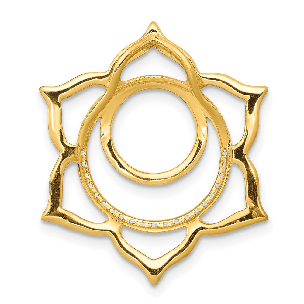 14K Yellow Gold 1/10ct. Real Diamond Swadhisthana/Sacral Chakra Chain Slide