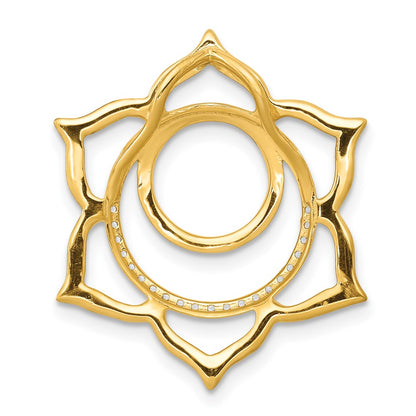 14K Yellow Gold 1/10ct. Real Diamond Swadhisthana/Sacral Chakra Chain Slide