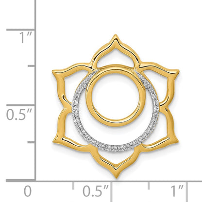 14K Yellow Gold 1/10ct. Real Diamond Swadhisthana/Sacral Chakra Chain Slide
