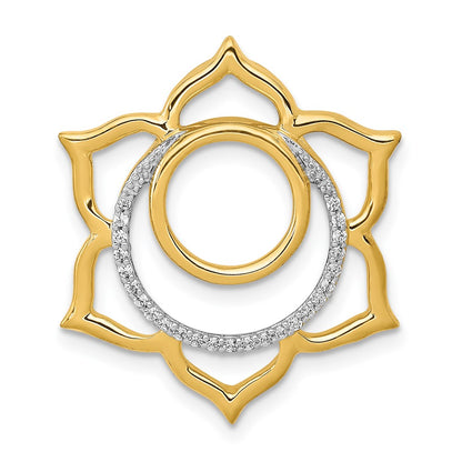 14K Yellow Gold 1/10ct. Real Diamond Swadhisthana/Sacral Chakra Chain Slide