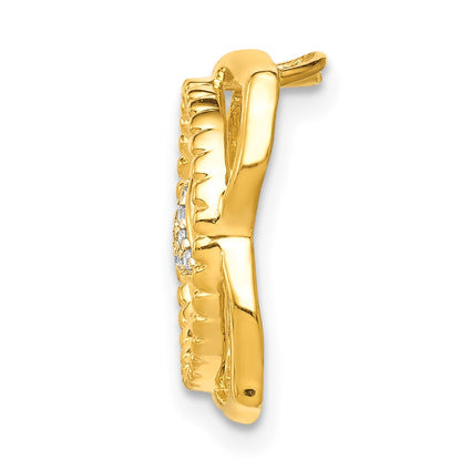 14K Yellow Gold 1/20ct. Real Diamond Muladhara/Root Chakra Chain Slide