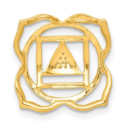 14K Yellow Gold 1/20ct. Real Diamond Muladhara/Root Chakra Chain Slide