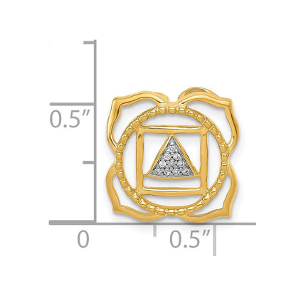 14K Yellow Gold 1/20ct. Real Diamond Muladhara/Root Chakra Chain Slide