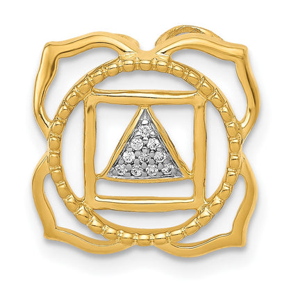 14K Yellow Gold 1/20ct. Real Diamond Muladhara/Root Chakra Chain Slide