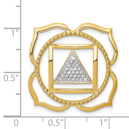 14K Yellow Gold 1/6ct. Real Diamond Muladhara/Root Chakra Chain Slide