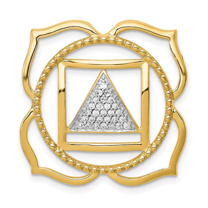 14K Yellow Gold 1/6ct. Real Diamond Muladhara/Root Chakra Chain Slide