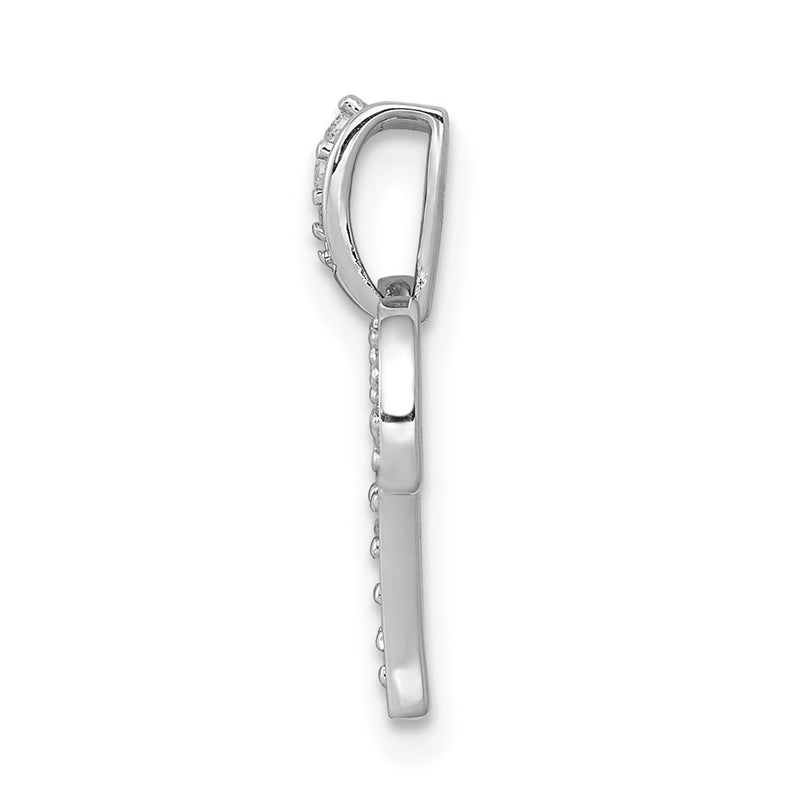 14k White Gold Real Diamond Aries Pendant