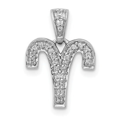 14k white gold real diamond aries pendant pm4102 012 wa