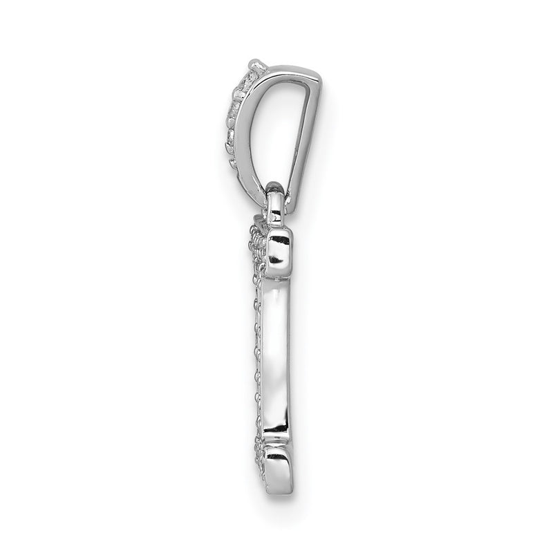 14k White Gold Real Diamond Gemini Pendant