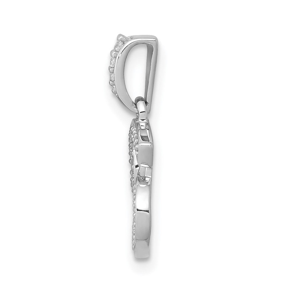 14k White Gold Real Diamond Cancer Pendant