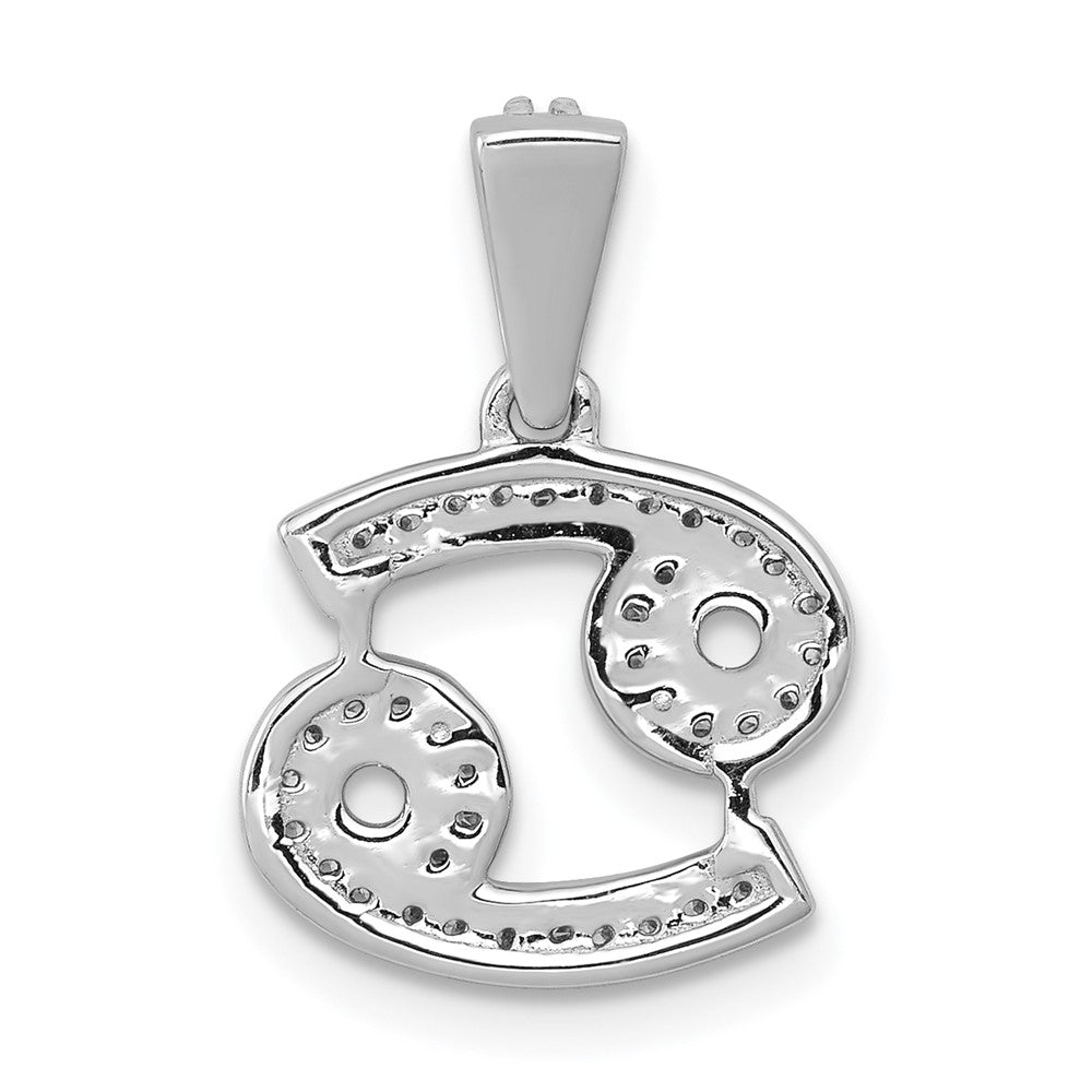 14k White Gold Real Diamond Cancer Pendant