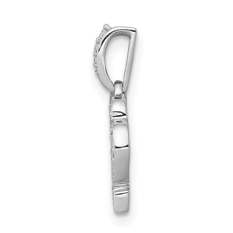14k White Gold Real Diamond Virgo Pendant