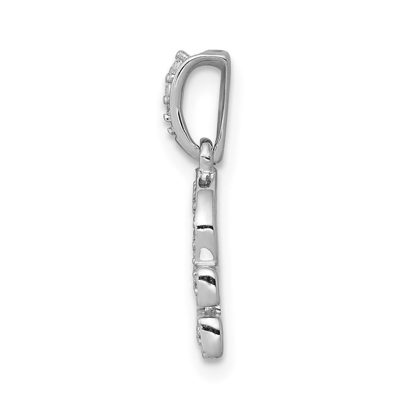 14k White Gold Real Diamond Libra Pendant
