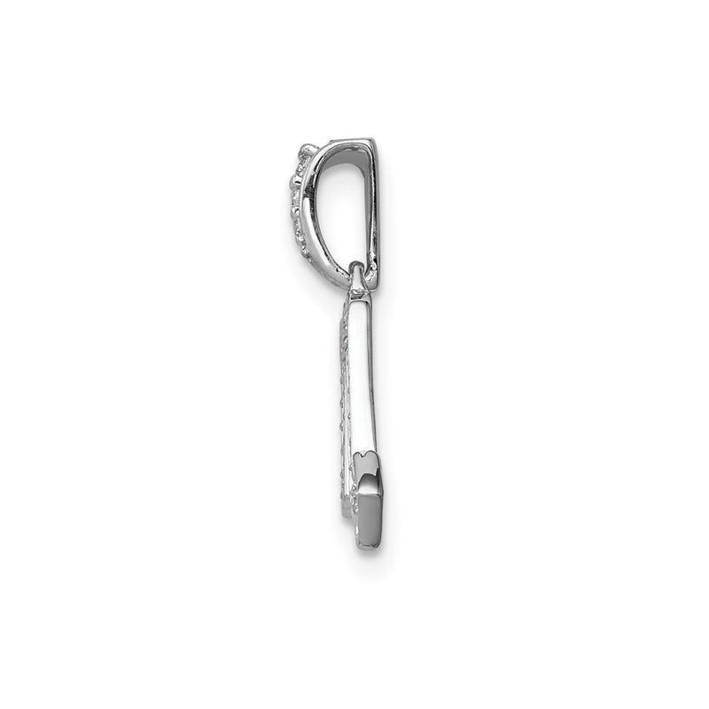14k White Gold Real Diamond Scorpio Pendant