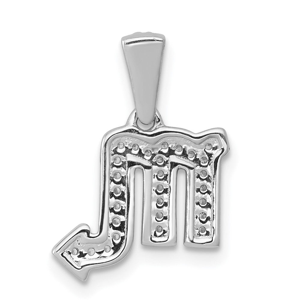 14k White Gold Real Diamond Scorpio Pendant