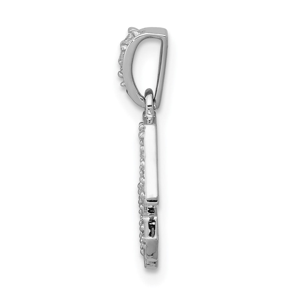14k White Gold Real Diamond Sagittarius Pendant