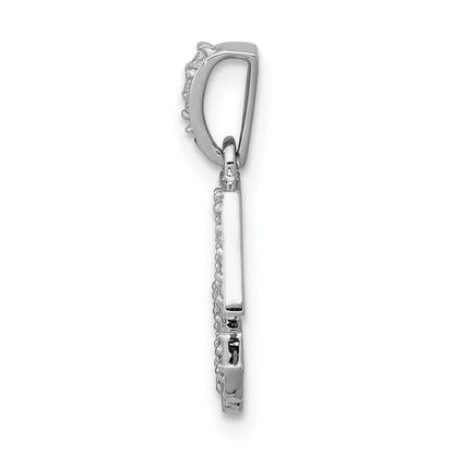 14k White Gold Real Diamond Sagittarius Pendant