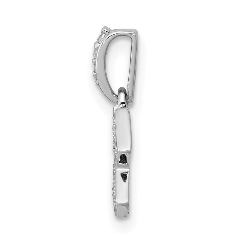 14k White Gold Real Diamond Aquarius Pendant
