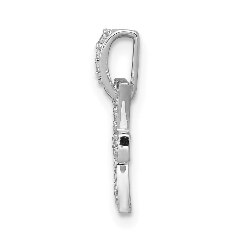 14k White Gold Real Diamond Pisces Pendant