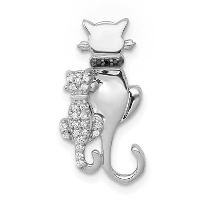 14k white gold white and black accent real diamond cats chain slide pm4114 008 wa