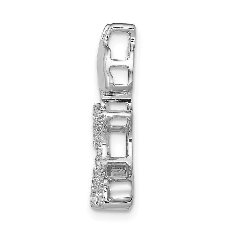 14k White Gold Real Diamond Giraffes Pendant