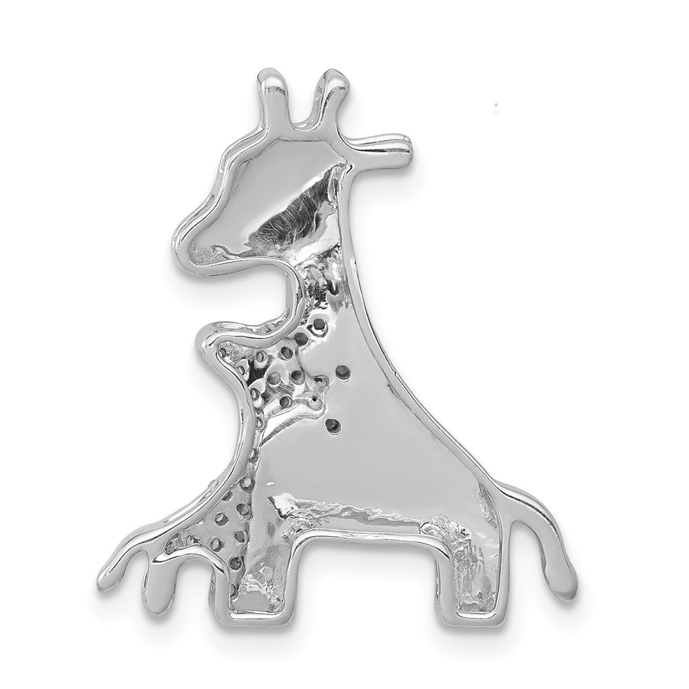 14k White Gold Real Diamond Giraffes Pendant