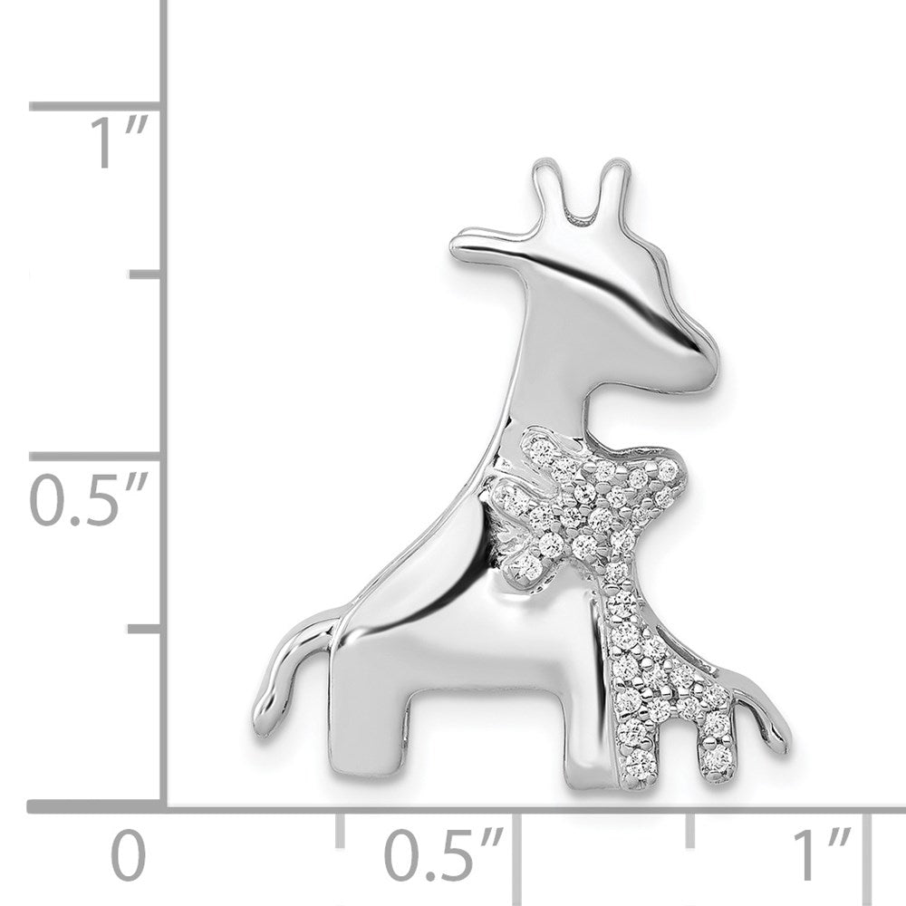 14k White Gold Real Diamond Giraffes Pendant