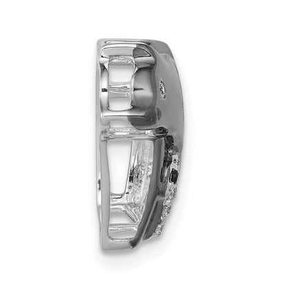 14k White Gold w/ Black Rhodium Real Diamond Bears Pendant