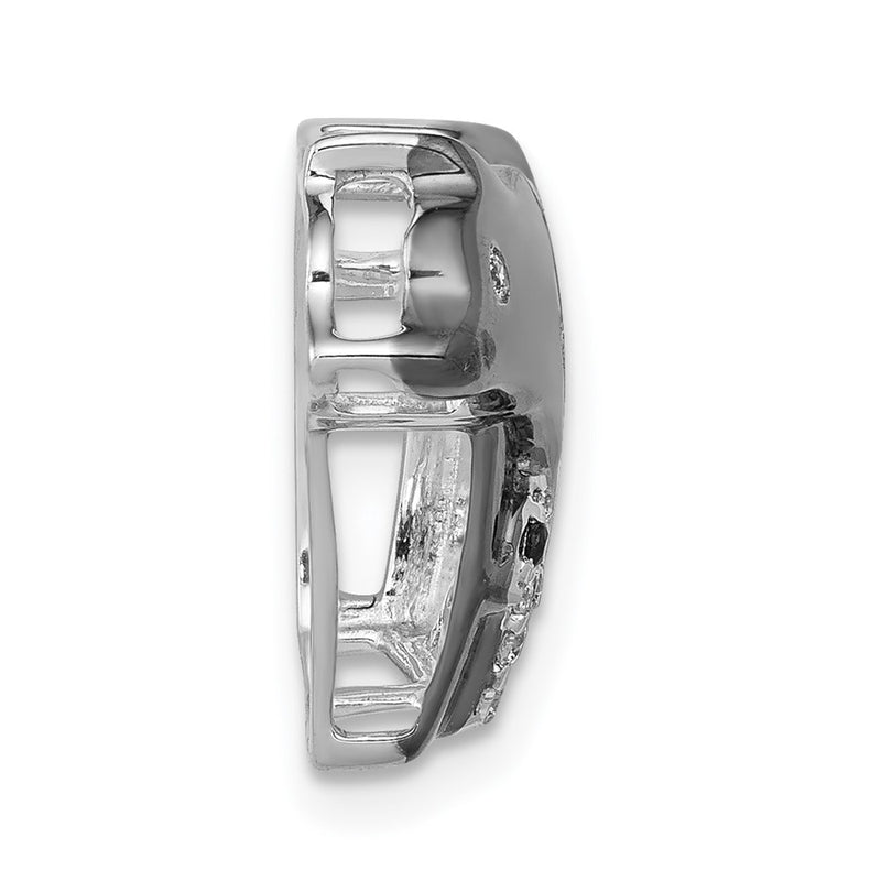 14k White Gold w/ Black Rhodium Real Diamond Bears Pendant