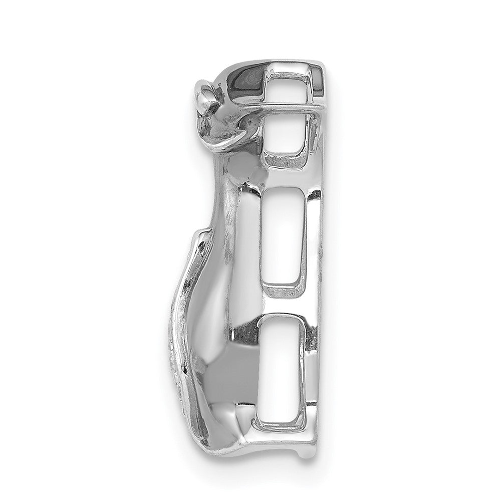 14k White Gold w/ Black Rhodium Real Diamond Penguins Chain Slide