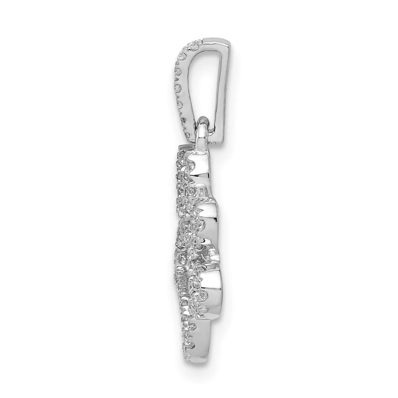 14k White Gold 1/4ct. Real Diamond Paw Print Pendant