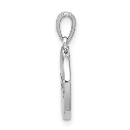 14k White Gold Real Diamond Bone Pendant