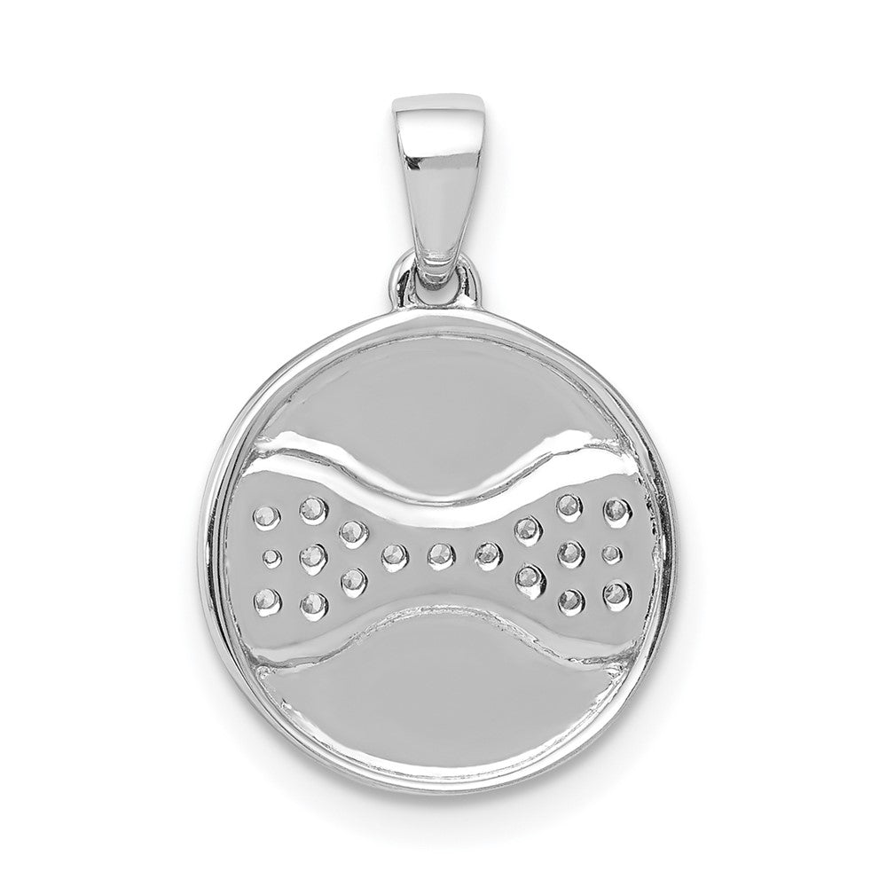14k White Gold Real Diamond Bone Pendant