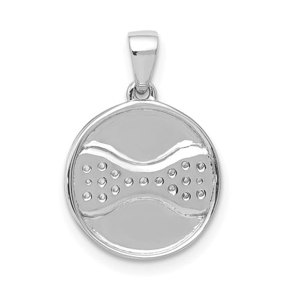 14k White Gold Real Diamond Bone Pendant