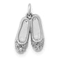 14k White Gold Real Diamond Ballet Shoes Pendant