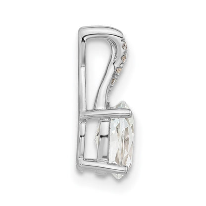 Sterling Silver White Topaz & CZ Fashion Pendant