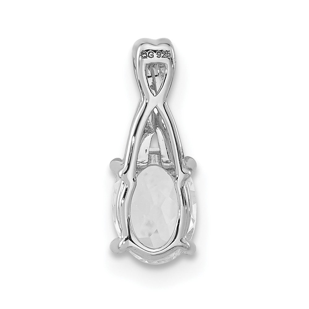 Sterling Silver White Topaz & CZ Fashion Pendant