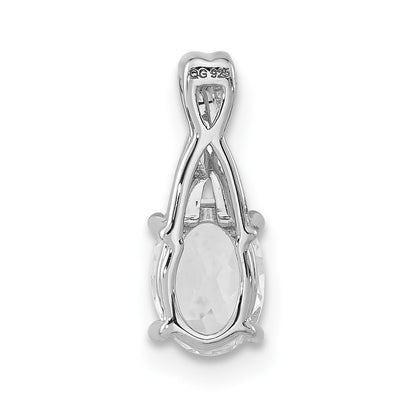 Sterling Silver White Topaz & CZ Fashion Pendant