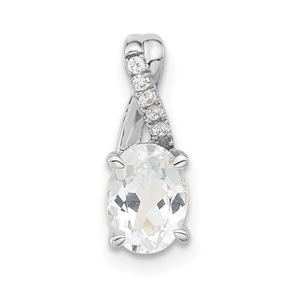 Sterling Silver White Topaz & CZ Fashion Pendant