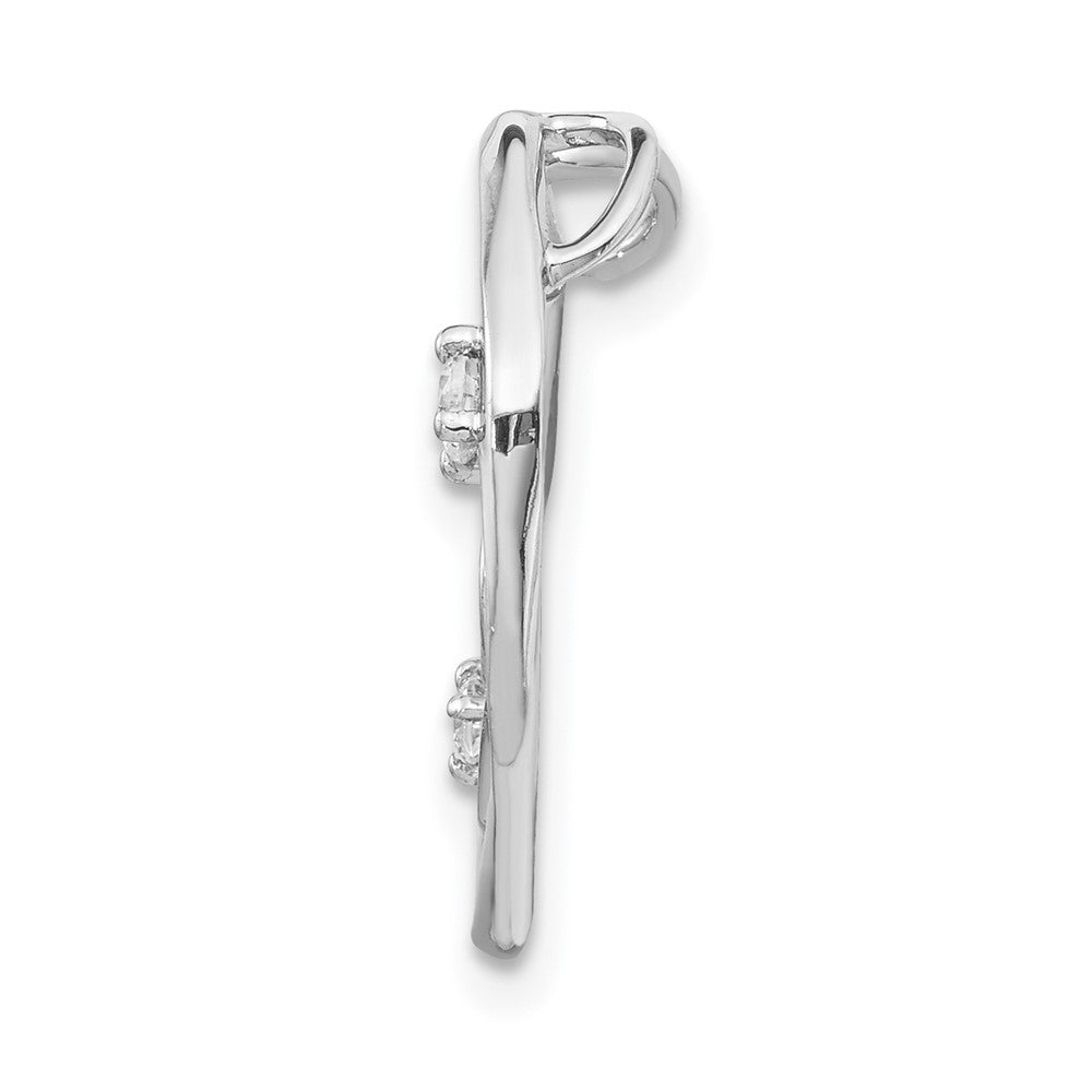 14k White Gold 1/6ct. Real Diamond Fancy Uneven Circles Pendant
