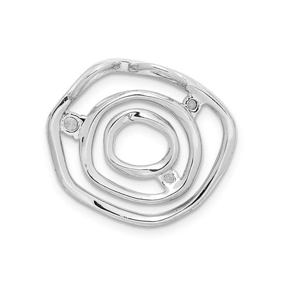 14k White Gold 1/6ct. Real Diamond Fancy Uneven Circles Pendant